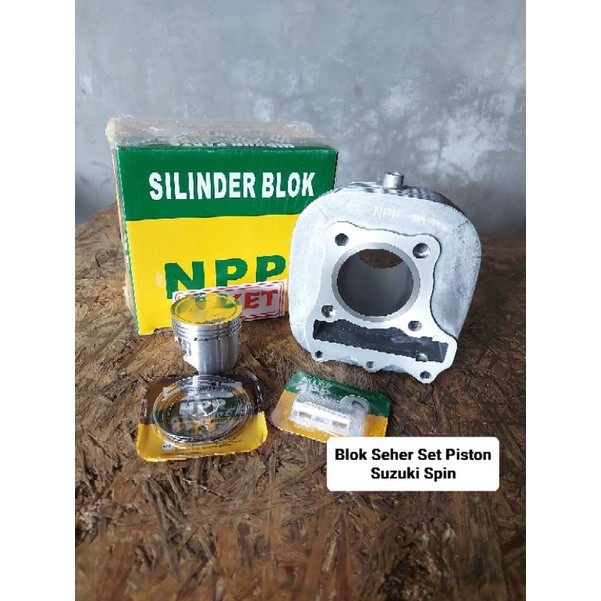 Blok Block Boring Seher Cylinder Komplit Set Piston Kit NPP Suzuki Spin Skywave SkyDrive Sky Wave Dr
