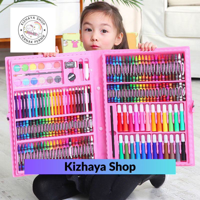 Set Krayon Anak 150pcs Perlengkapan Menggambar Krayon Pensil Warna Anak Crayon Alat Melukis Mewarnai