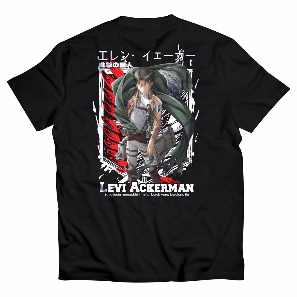 Baju Anime ATTACK ON TITAN LEVI ACKERMAN  Kaos Anime KEREN