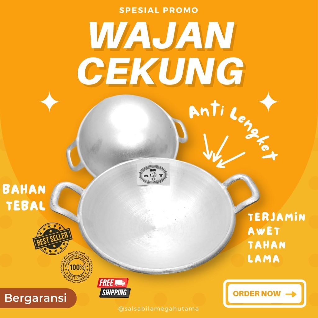 WJNCKG(2)51 - kuali katel wajan kenceng penggorengan wok cekung anti lengket NO 16 18  / wajan murah