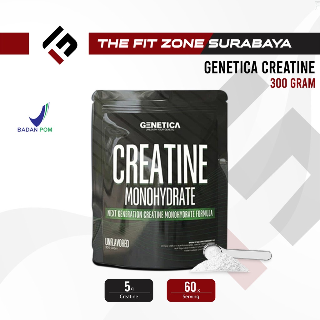 Genetica Creatine Monohydrate 300 Gram 60 Servings Kreatin Suplemen Fitness