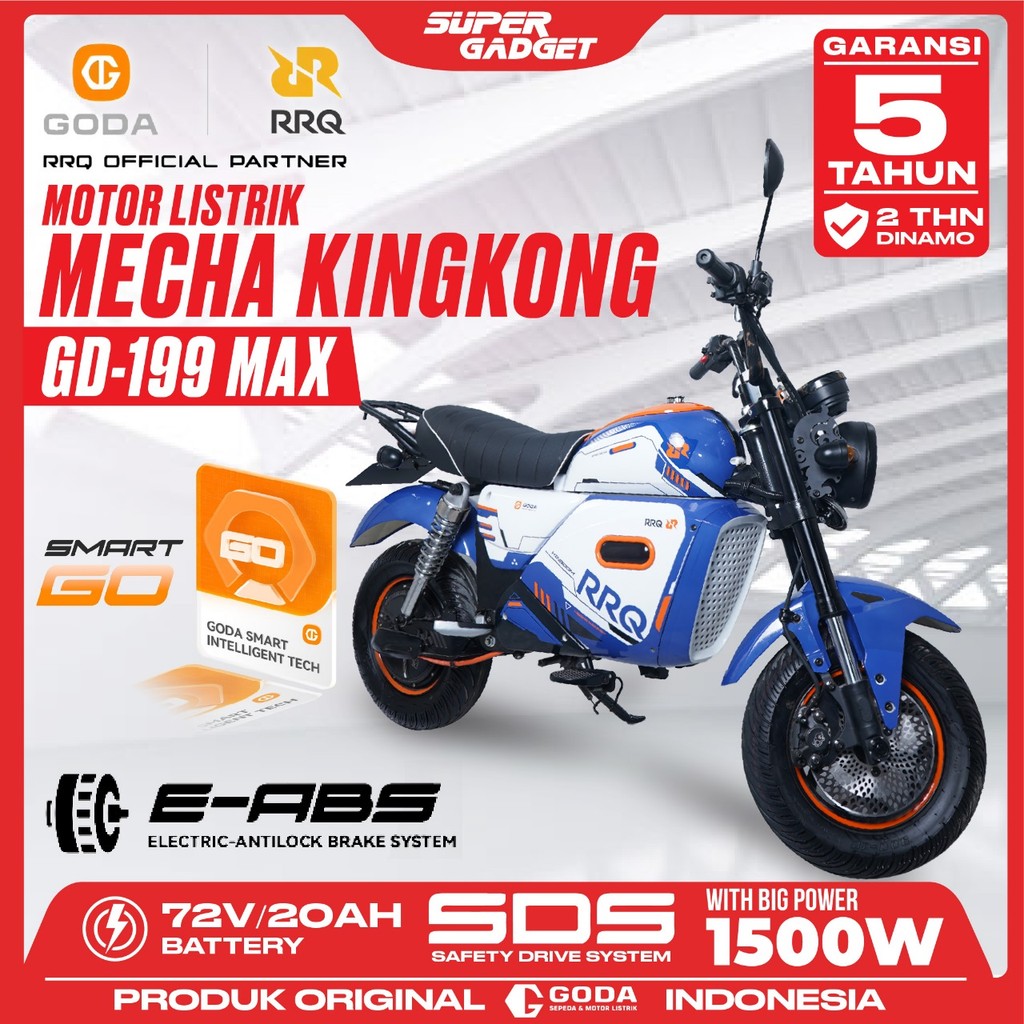 GODA 199 MAX MECHA KINGKONG Motor Sepeda Listrik 72V/20AH Garansi Resmi