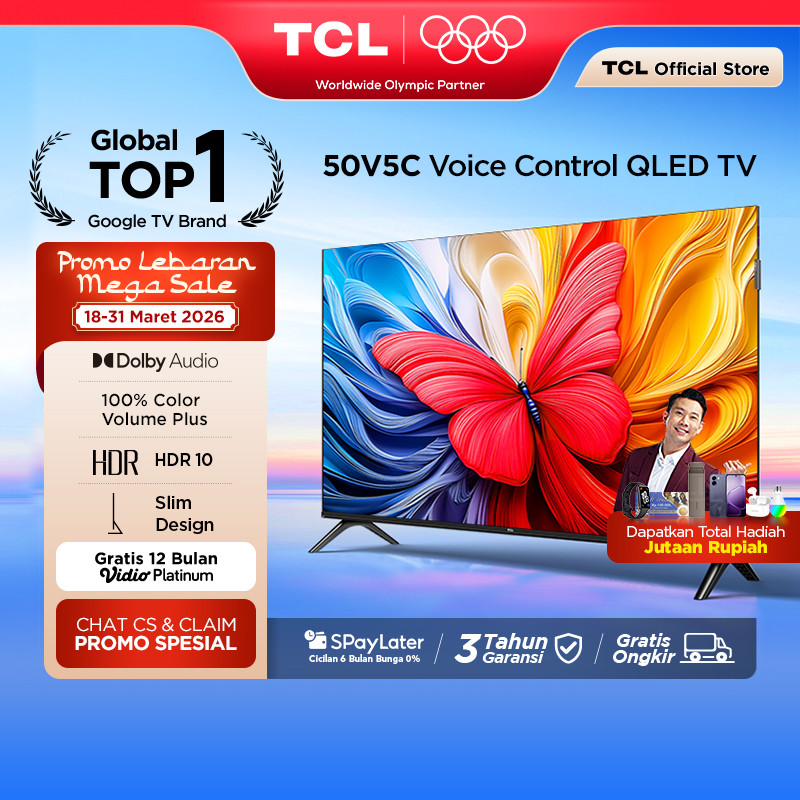 TCL Ultimate QLED FHD TV 50 inch V5C - HDR 10 - Dolby Audio - Google Play/Netflix/Youtube/Disney+Hot