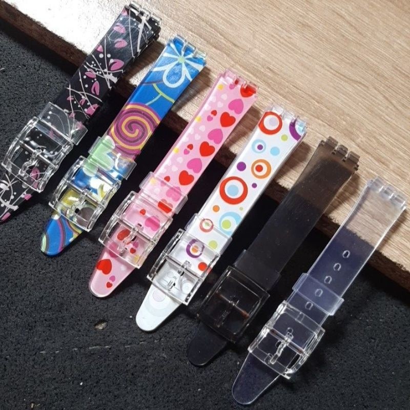 Strap Tali Jam Tangan Swatch 17mm Motif Transparan
