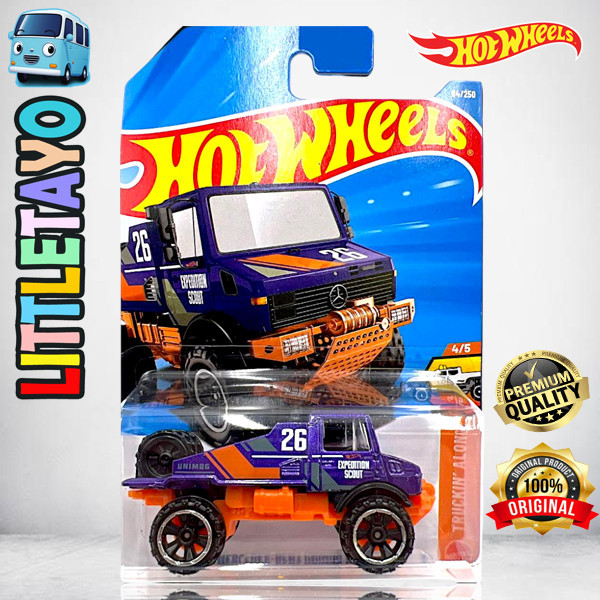 Hot Wheels Mercedes Benz Unimog 1300L Ungu Diecast Mobil Truck Jeep Off Road