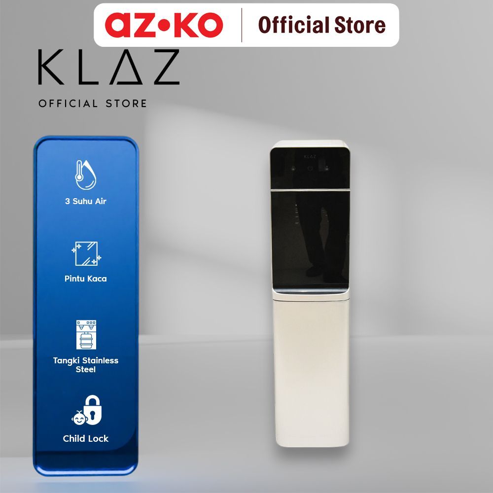 AZKO Klaz Dispenser Air Bottom Loading Thermoelectric Cooling Dengan Pintu - Silver Tabung Air Minum