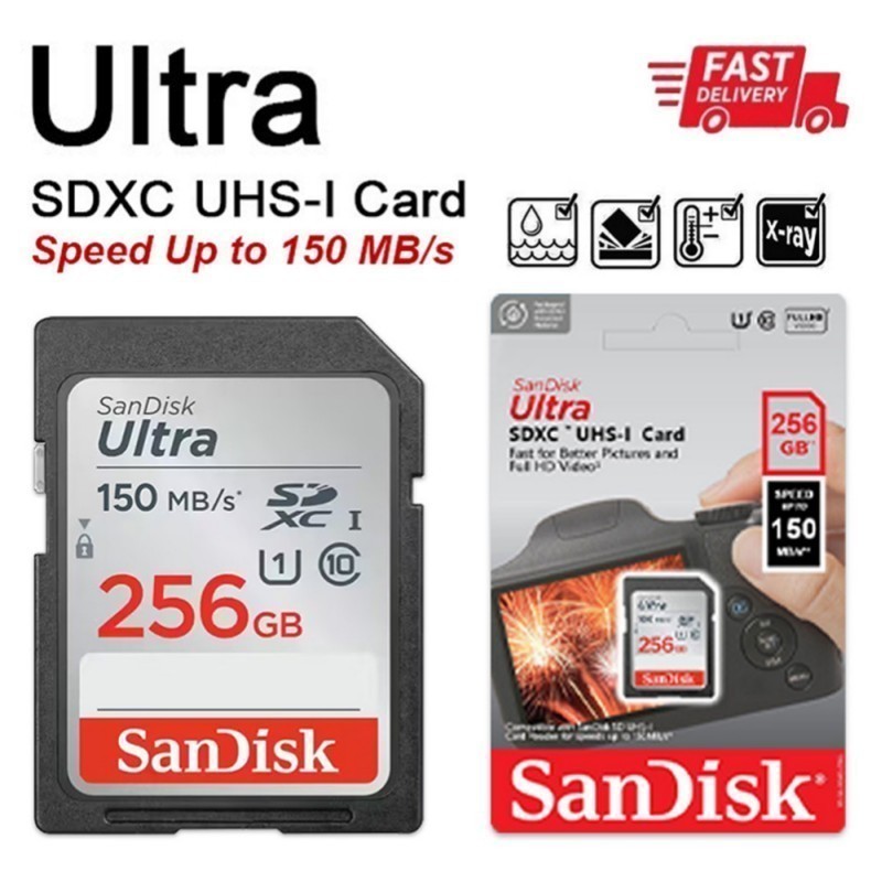 Ultra 256GB SD Card 16GB 32GB 64GB 128GB Memory Card Class 10 UHS-I SDXC Card For Camera 140MB/s (CO