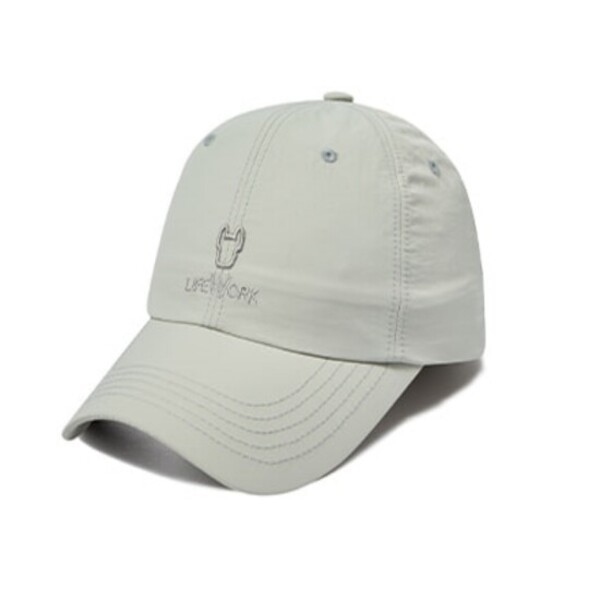 LIFEWORK - Embroidery Ladok Logo Washa Soft Ball Cap - Topi Acc Warna Abu-Abu Muda, Unisex.