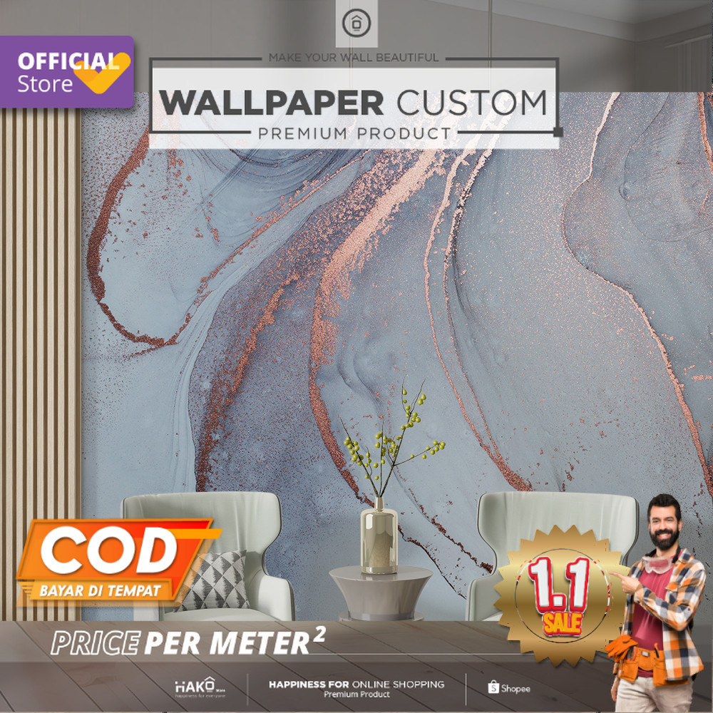 Wall Banner Custom | Wall Banner Ruang Tamu | Wall Banner Motif Abstract 2 | Wall Banner Gambar Marm