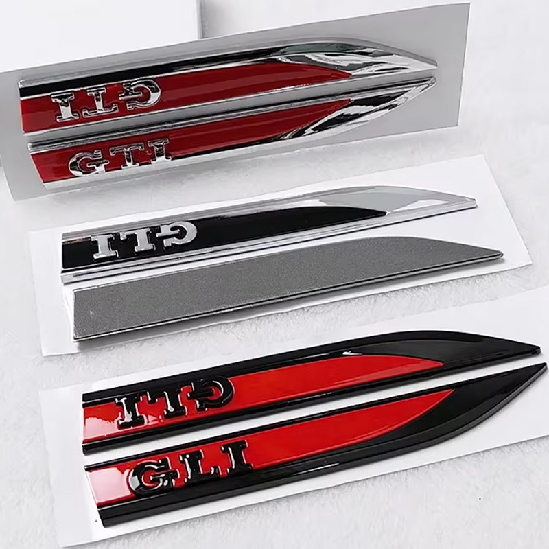 For VOLKSWAGEN VW 16.2x2cm Car Side Fender Emblem Sticker GTI Polo Golf Passat Tiguan Arteon Touareg
