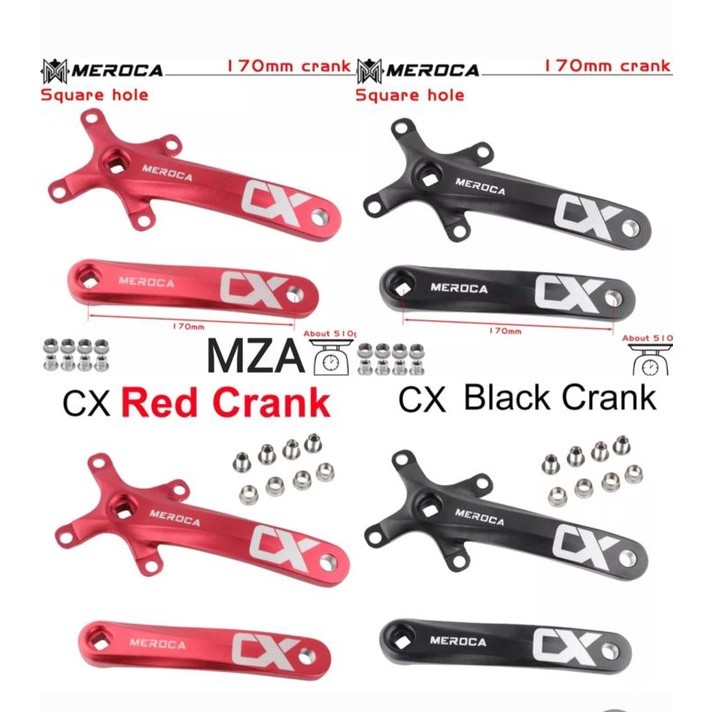 new - Meroca Crank Arm BB Kotak BCD 104 Arm Crank Sepeda