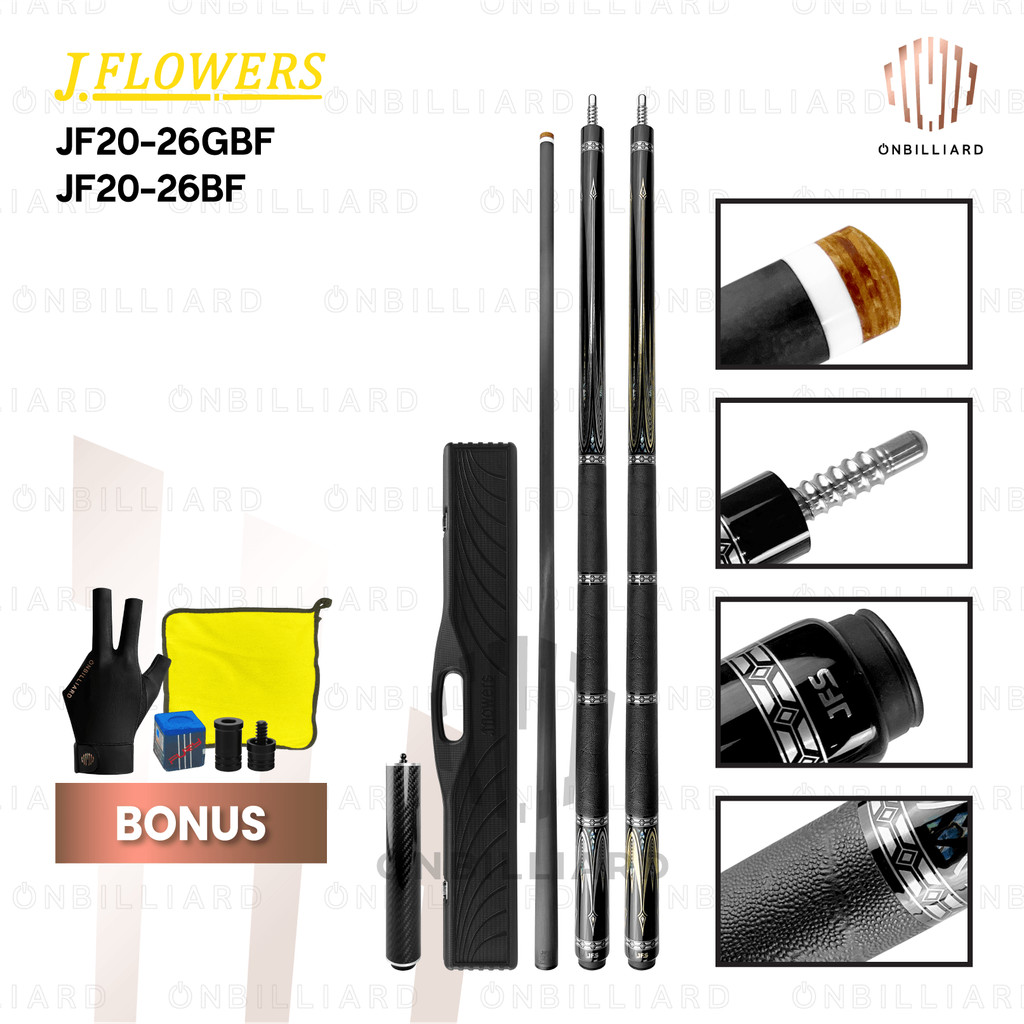 JFLOWERS JF20-26GBF JF20-26BF Leather Grip Stick Billiard Carbon Cue Stick JF20-26 JF JFS