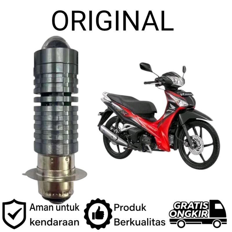 AM 1pcs Lampu depan LED H6 Laser motor Honda Supra X 125 Helm In