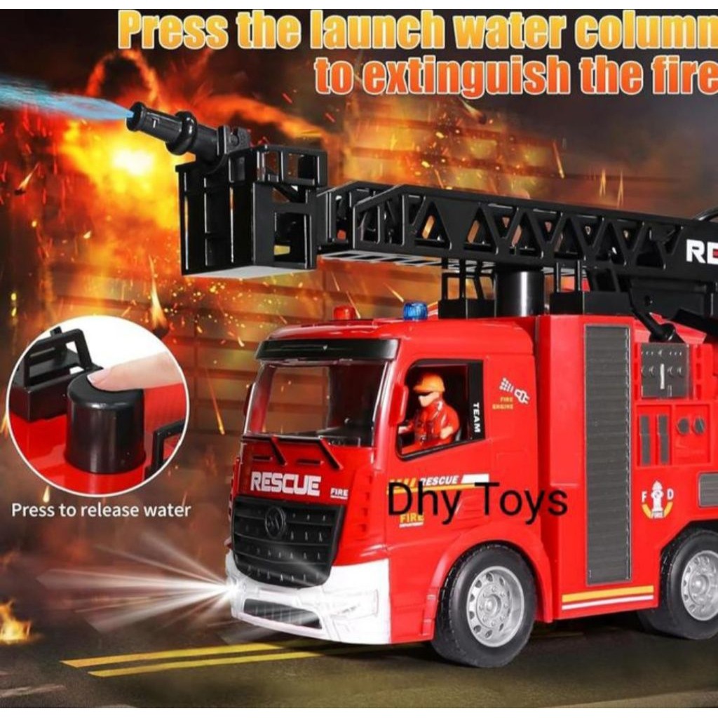TOPKEP  mainan mobil remot  control  Rc truk pemadam kebakaran