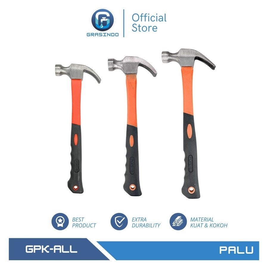 Palu Kambing 8 OZ 12 OZ 16 OZ / Palu Kambing Gagang Fiber / Palu