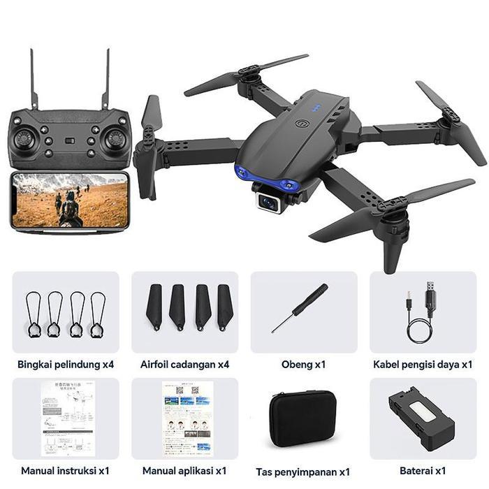 Kamera Drone Mini Smart Drone E99 K3 Pro 4K Dual Kamera Avoid Obstacles - E99PRO Hitam