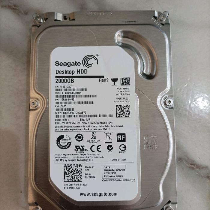Harddisk Internal PC Seagate Desktop HDD 2TB SATA 7200RPM | HDD 3.5 Inch Original | Siap Pakai