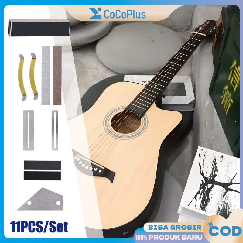 11PCS/Set Alat Perbaikan Gitar Fingerboard Fungsi Ratakan Fret Dan Bersihkan Fingerboard Untuk Peraw