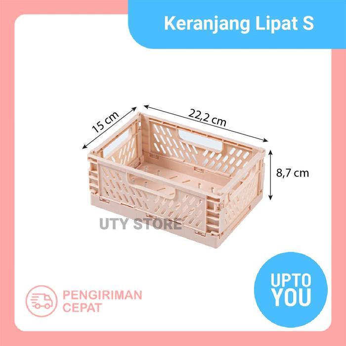Keranjang Lipat Serbaguna Plastik Praktis Hemat Tempat - S Pink