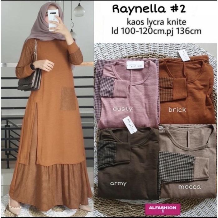 Gamis Lebaran Terbaru Gamis rajut kombinasi kotak 0140 / gamis / baju / gamis muslim / pakaian kekin