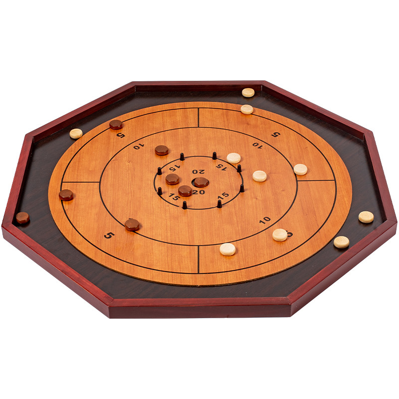 Wooden Crokinole Board Deluxe Games 3 In 1 Game Set With Checker And Backgammon