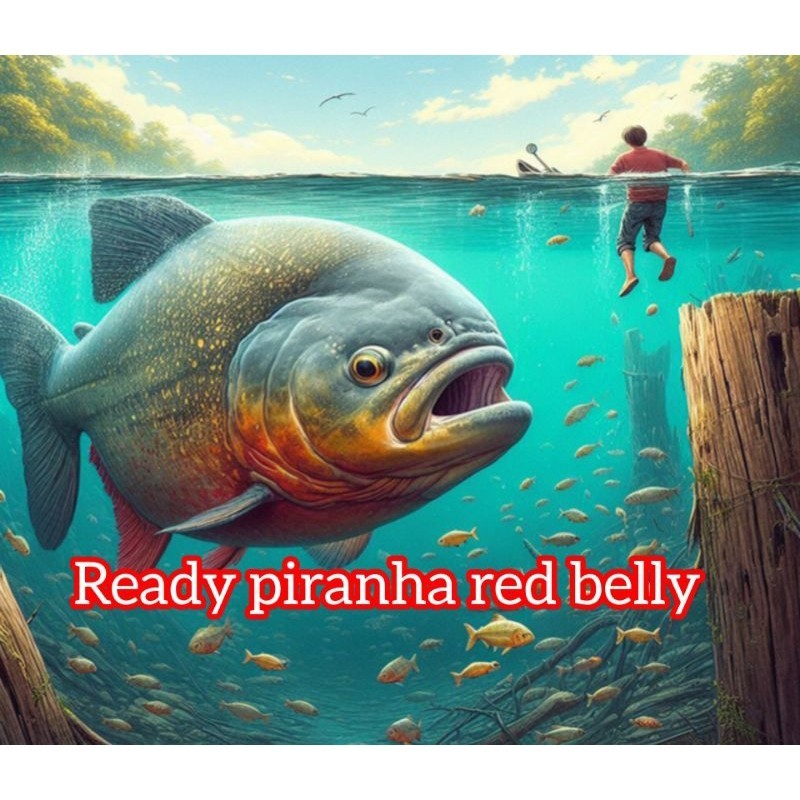 Hiasan akuarium piranha red belly