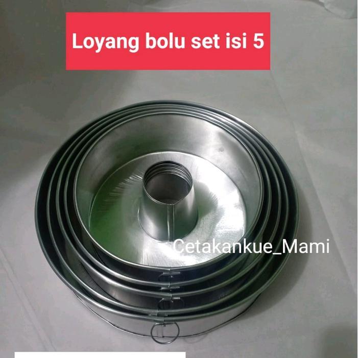 Loyang Tulban bolu Almunium set isi 5 - -, -