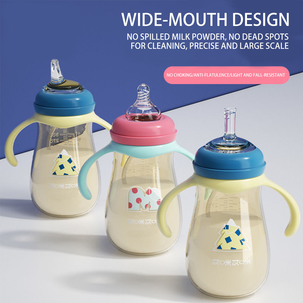 Botol Minum Bayi 3 In 1 Mudah Dibersihkan Dengan Sedotan Kapasitas Besar Untuk Bayi