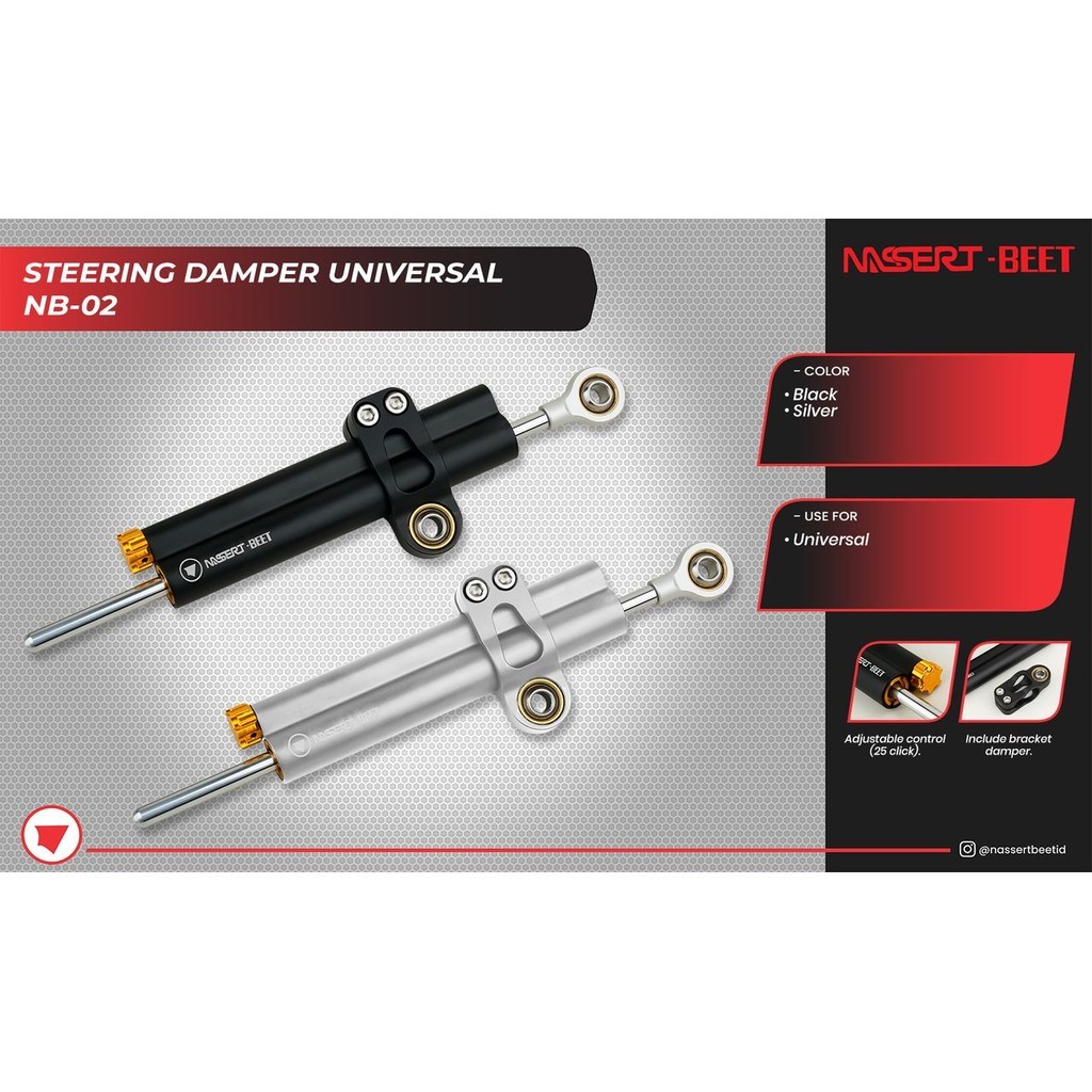 Steering Damper Stabilizer Stang CNC R15 GSX CBR Ninja Universal NB-02 Nassert Beet