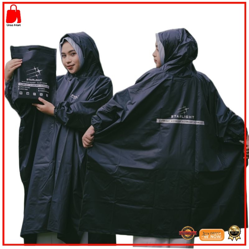 Jas hujan Jas hujan kelelawar tebal pria wanita dewasa terbaik elastis dan anti rembes waterproof Ur