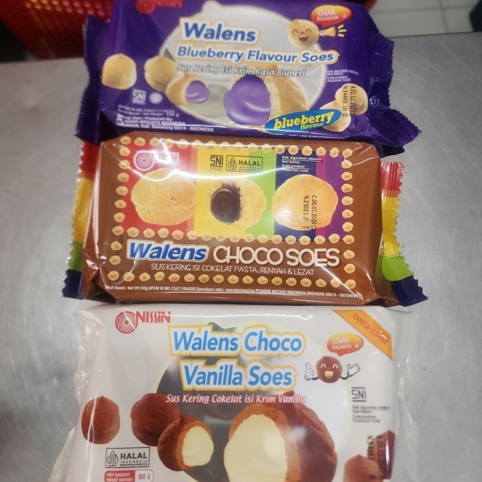 nissin wallens soes coklat / blueberry / vanilla 100gr
