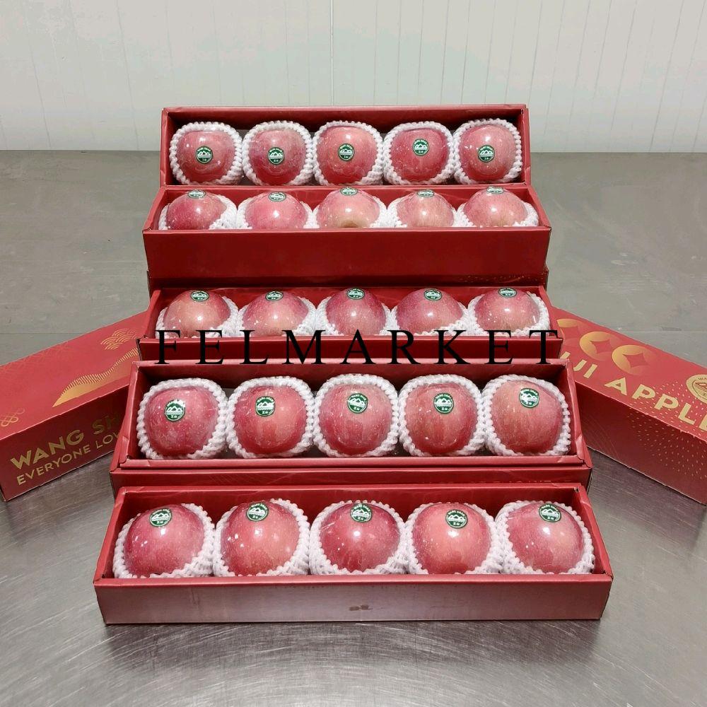 Buah Apel Fuji Wangshan Isi 5 Pcs / Hampers Buah Imlek / Box