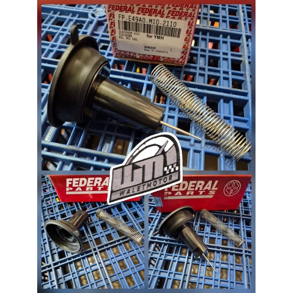 Per + Karet Vakum Karbu - Mio Lama Smile Mio Soul Fino Karbu Asli Federal FP-E49A0-MI0-2110/KARET VA