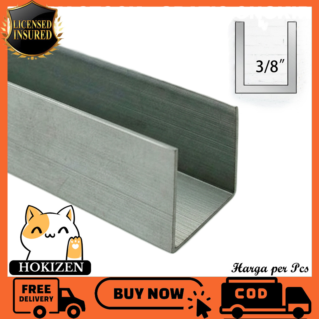 Lis U U 3/8” +- 9 10 mm In Aluminium Inci Inch Inchi Alumunium Almanium Almunium Alminium Alma Alumn