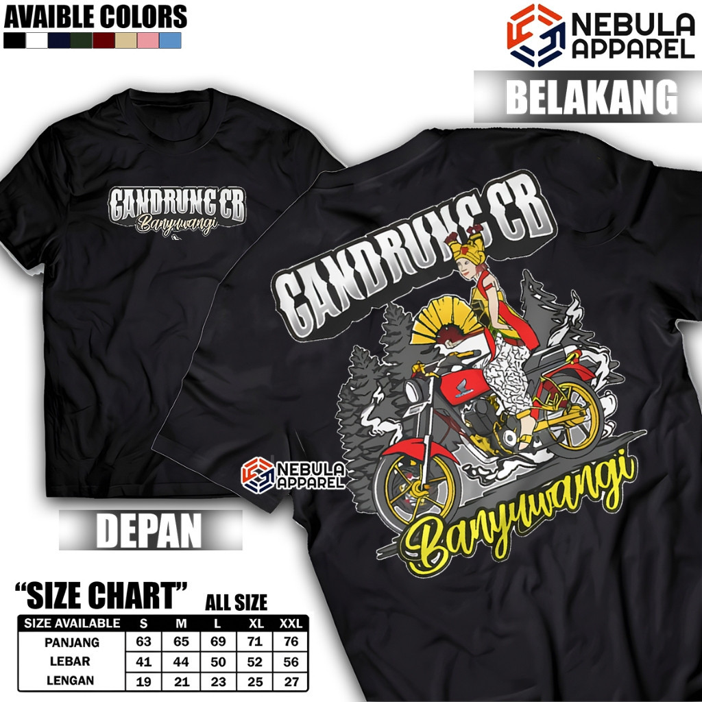 Kaos Gandrung CB Banyuwangi - kaos HONDA TRACE - KAOS HONDA GENK - KAOS MOTOR CB - kaos HEREX Origin