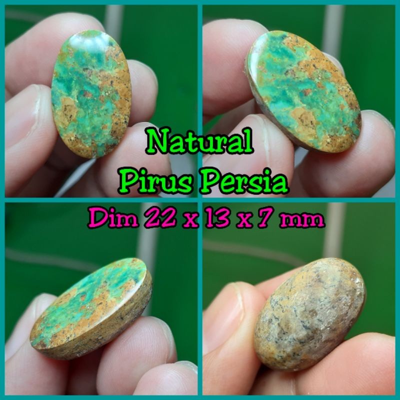 Batu akik natural pirus persia urat emas bentuk kotak persegi murah 013