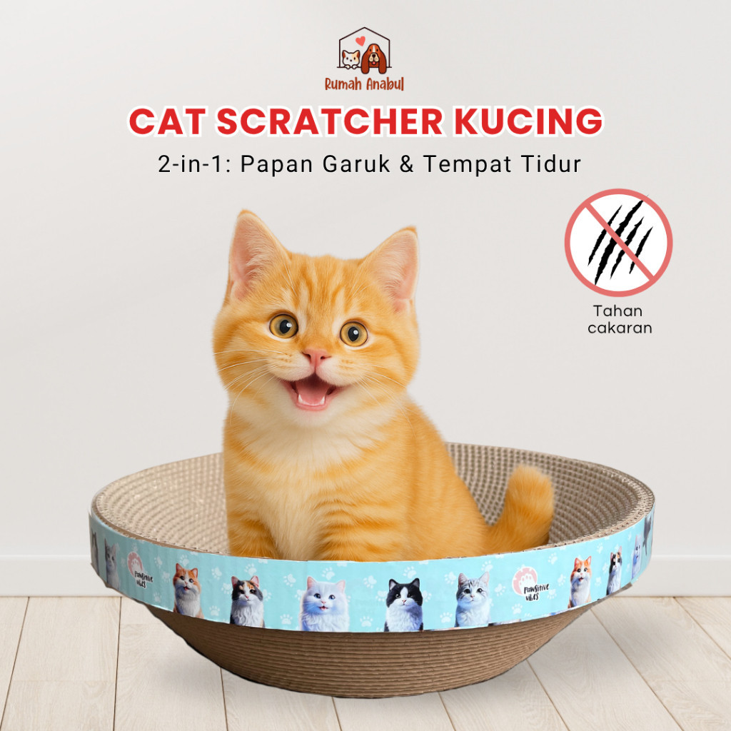 Cat Scratcher Bulat -  Box Cakar Model Bulat Untuk Kucing - Garukan Kucing Cat Scratcher - Cakaran K