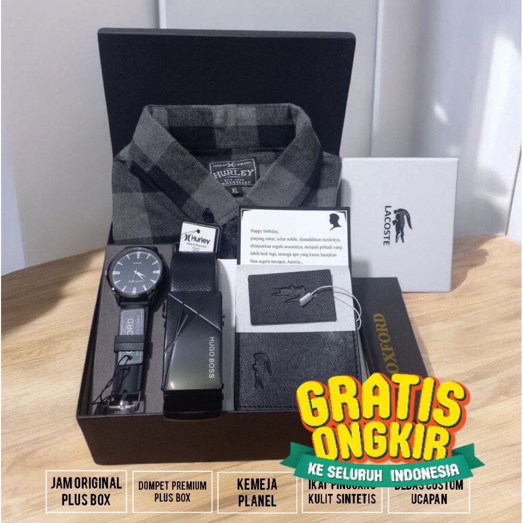 Hampers Cowok Kemeja Lengan Panjang Premium/ Ungu Royal Ungu Terong Ungu Anggur Ungu Neon