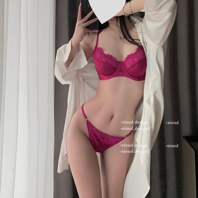 [COD]Set Bra Renda Merah Pelangsing untuk Wanita