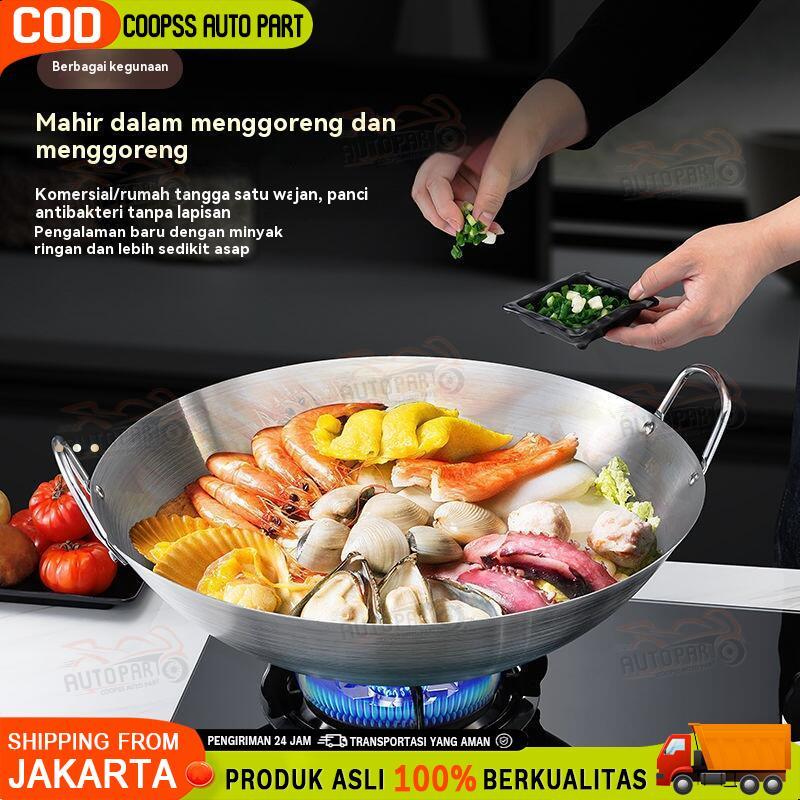 Ready Wajan baja wajan penggorengan tebal semua stainless steel/wajan anti lengket stainless steel 3