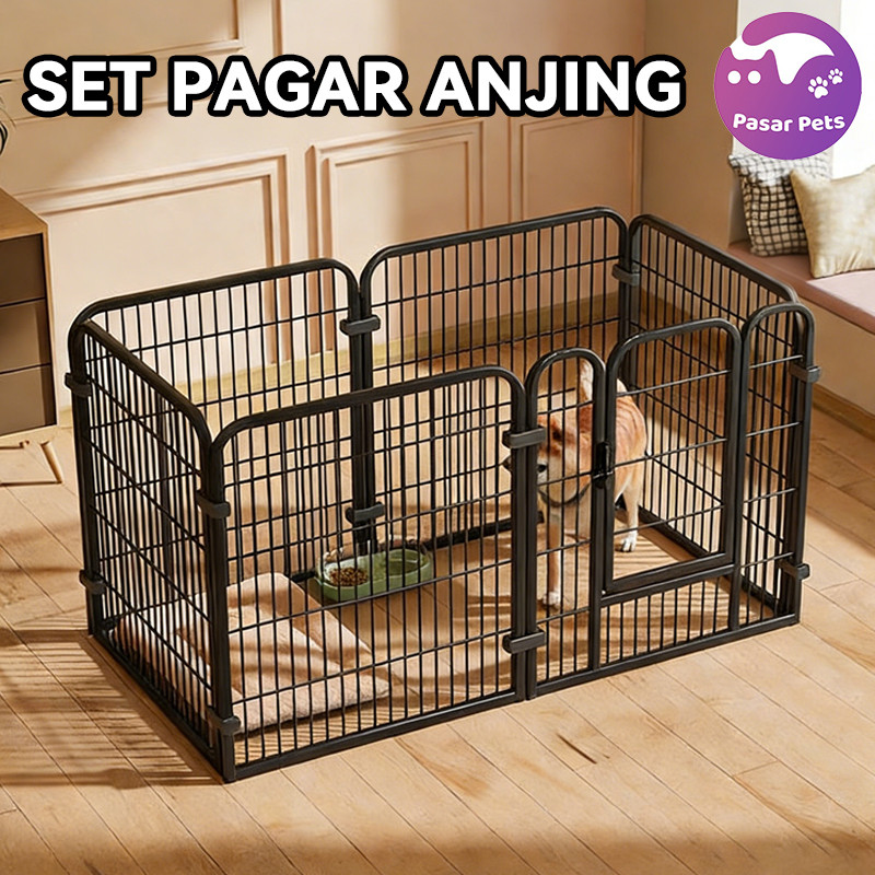 Kandang Hewan Pagar Besi Large Size 120*60*60cm Kandang Anjing Dan Kandang Kucing Pet Cage