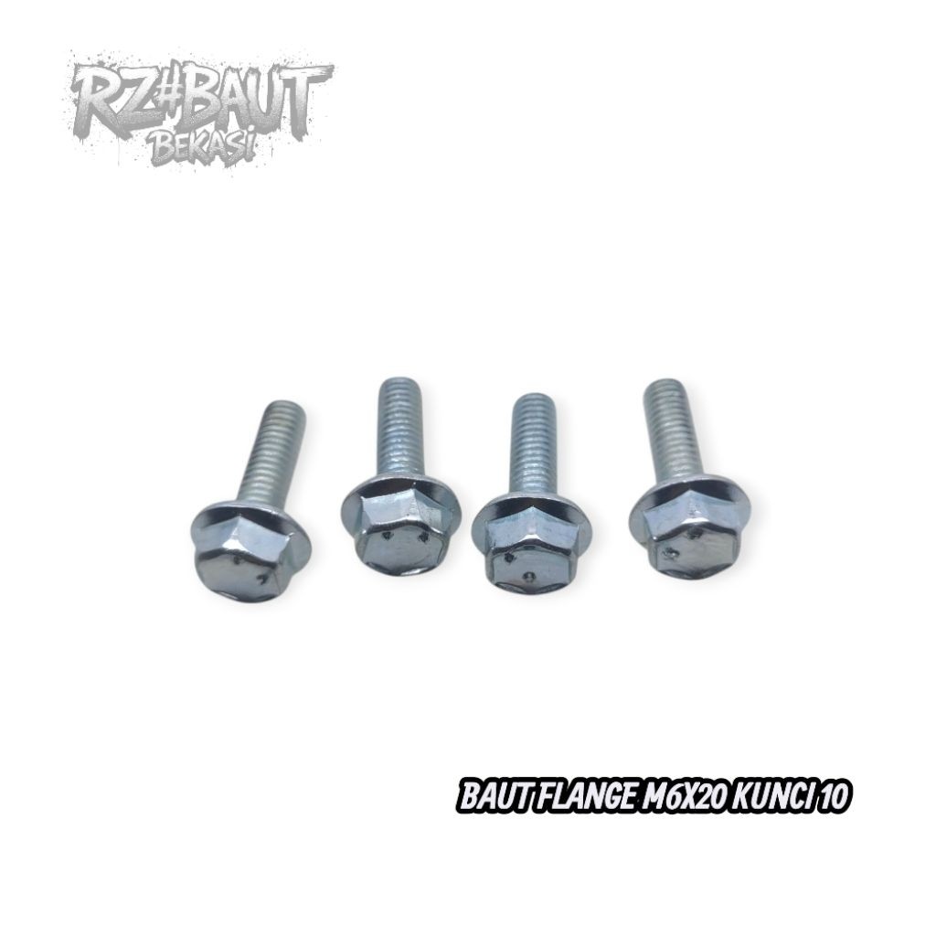 ABAH Bolt Flange Baut Topi M6x20 Kunci 10 Galvanis