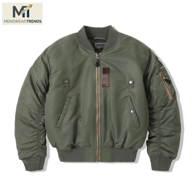 Jacket WII USAF William Gibson 2025 MA-1 Sage Green Winter Coat Pilot Nylon VTG Padded L2B Vintage J