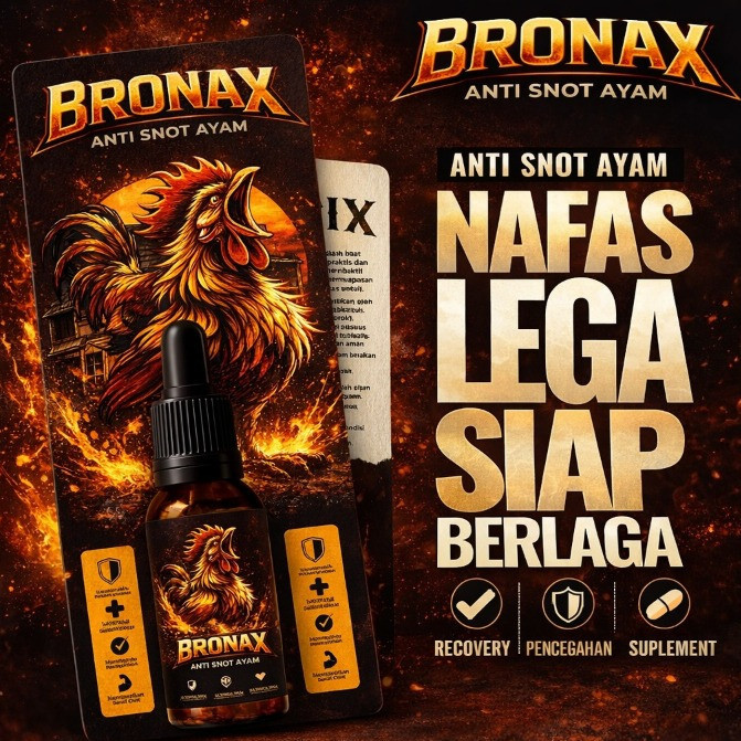 BRONAX Anti Snot Ayam – Obat Ayam Ngorok Parah, Lendir Kental, Sesak Napas | Nafas Lega & Siap Berla