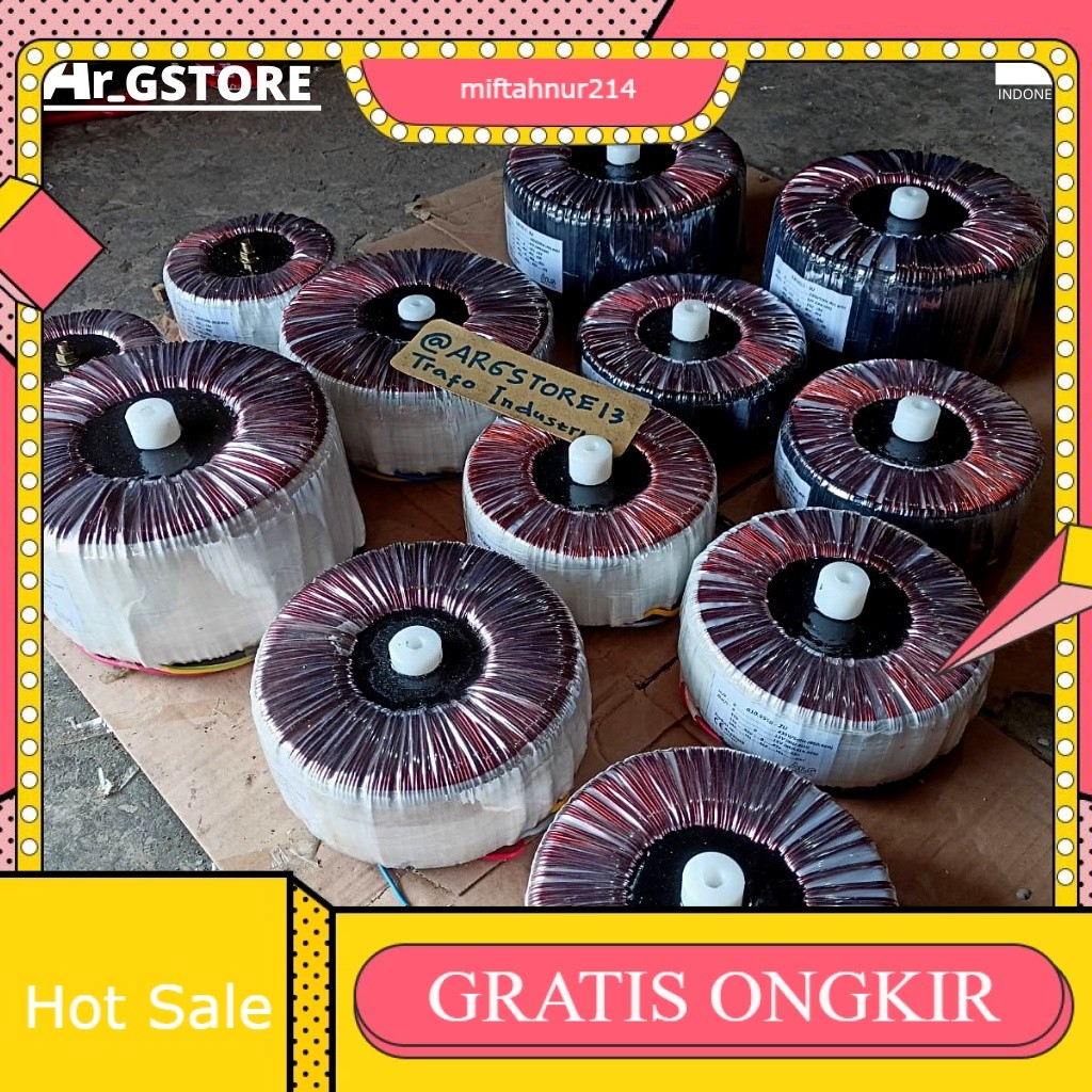 Trafo Toroid Donat 15A 90V CT Tembaga Murni