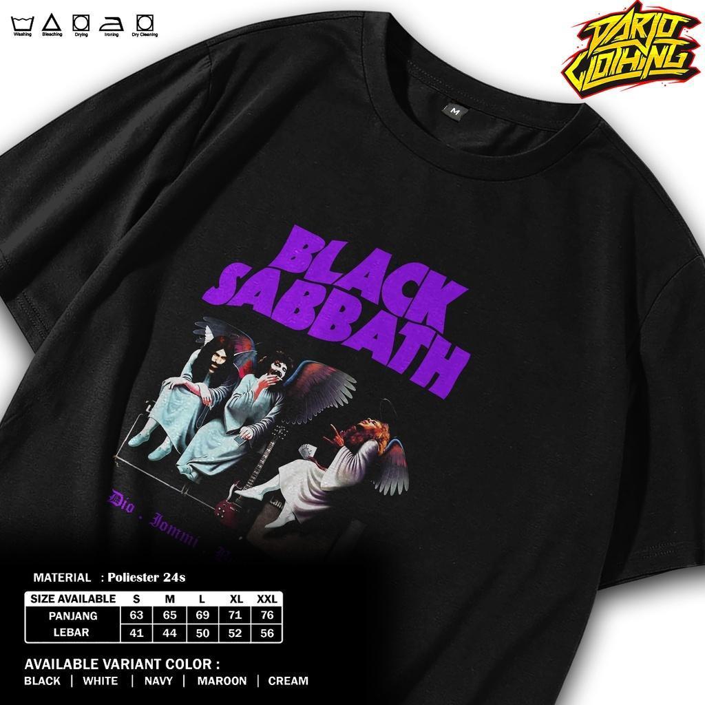 T shirt Kaos Baju Tshirt Band Black Sabbath Dio Musik Metal Punk Rock Oversize Atasan Vintage Tee Mu