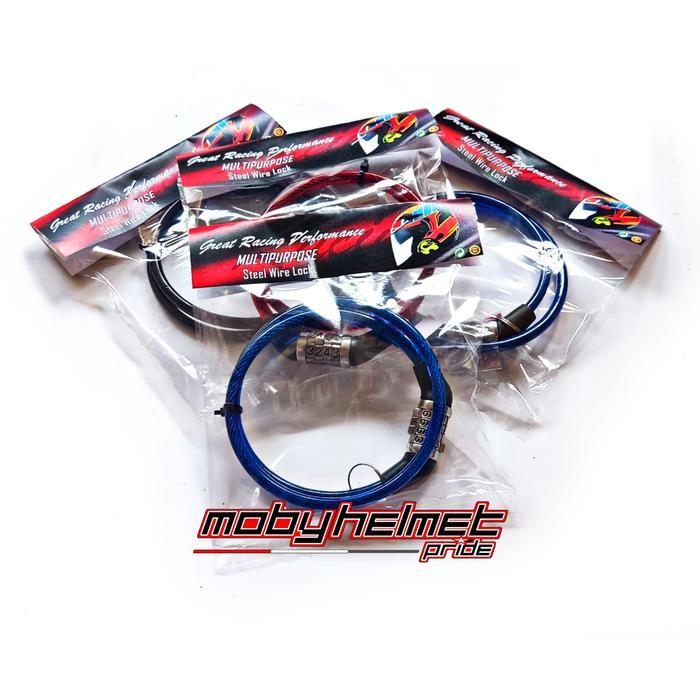 Zone Garage KYT Gembok Kunci Helm - Pengaman Helm - Wire Lock