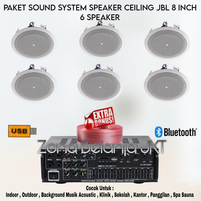 Paket Sound Cafe Resto Speaker Ceiling JBL 8 Inch 6 Speaker Garansi Original