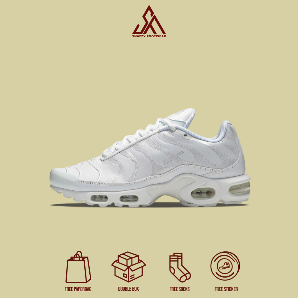 Sepatu Sneakers Nike Air Max TN Triple White 100% Original Unisex