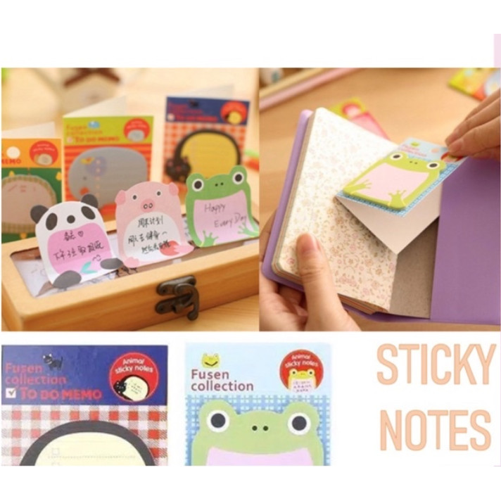 1 PCS Sticky Notes Motif HewanTempelan Kertas Catatan Memo Note Karakter Animal Mini Book Karakter B